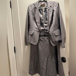 Gray Women Suit Blazer and Skirt Set Blazer Size 10 Skirt Size 8